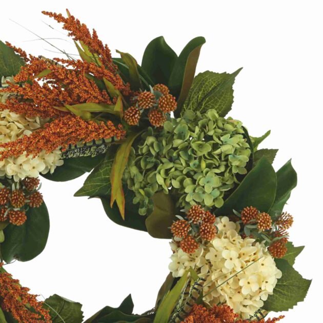 26" Hydrangea, Heather and Berry Fall Wreath - Image 3